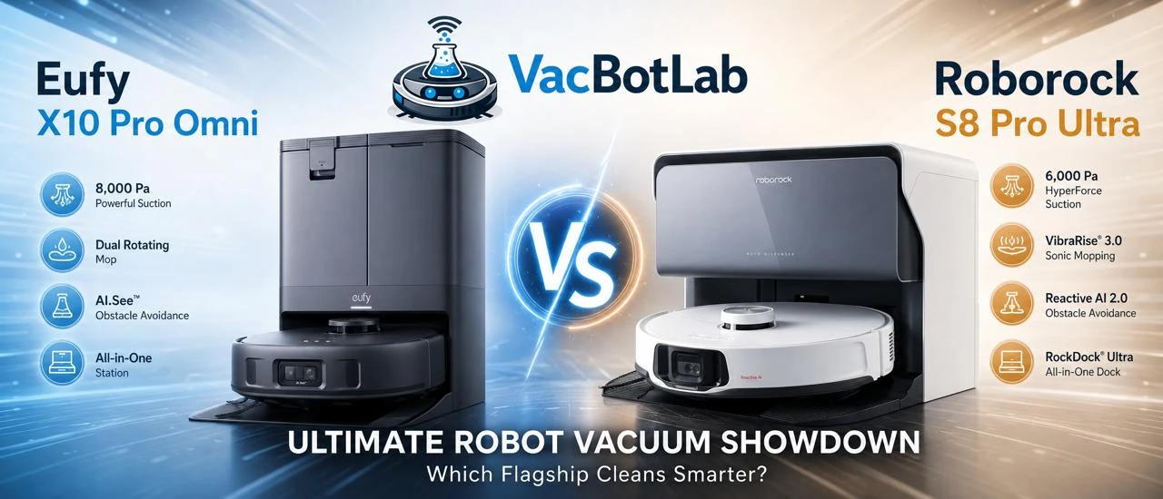 Eufy X10 Pro Omni vs Roborock S8 Pro Ultra 2026 – VacBotLab